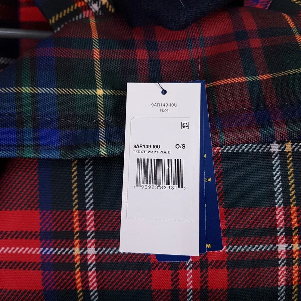 POLO Ralph Lauren Nordic Polo Bear Stewart‎ Plaid Backpack Laptop Bag Christmas